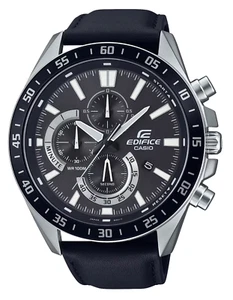 CASIO EDIFICE EFV-620L-1AVUEF Herren Uhr Leder Schwarz Chrono Chronograph neu - Bild 1 von 1