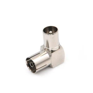 RF Right Angle Adapter Plug to Socket For TV Coax Aerial Cables Full Metal B.sf - Zdjęcie 1 z 8