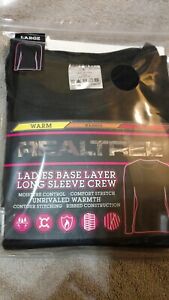 Realtree Ladies Black Warm Base Layer Top New Womens long sleeve Large
