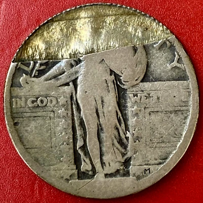 STANDING LIBERTY QUARTER 30% SPLIT PLANCHET ERROR - Image 1 of 2