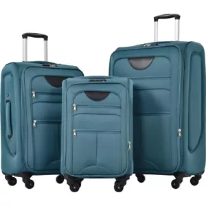 Softside erweiterbar 3-teiliges Set Koffer aufrechter Spinner leichtes Gepäck - Bild 1 von 23