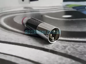 1x Connettore XLR Maschio 3pin Spina Rodio Fibra di Carbonio Rame Cavo HiFi Audio - Foto 1 di 3