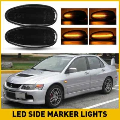 Luz marcadora lateral dinámica LED de 2 piezas para Mitsubishi Lancer Pajero Montero Eclipse Foto 1 de 4