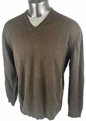Suéter Nat Nast Para Hombres Cuello en V Talla XL Lujo Originales Mezcla Cachemira Marrón Foto 1 de 4