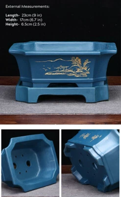 Large Rectangular Bonsai Pot W Tray High-grade Classic Chinese Purple Sand Pots - Image 1 of 4
