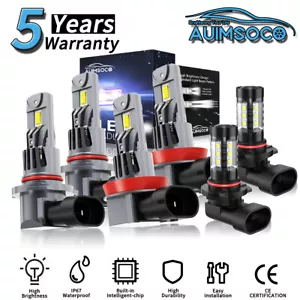 For Ford Expedition 2019-2021 9005 H11 H10 LED Headlight Bulbs Combo White 6500K - Picture 1 of 18