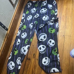 Große Unisex Nightmare Before Christmas schwarze weiche Pyjamahose Jogginghose - Bild 1 von 2