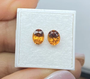 Facettiertes HESSONIT Pärchen (0.84cts.) Faceted Hessonite Garnet, Tansania - Picture 1 of 1