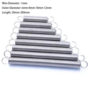 Extensión de alambre de resorte diapositiva de 1 mm resortes con gancho resorte de tensión acero inoxidable - Imagen 1 de 6