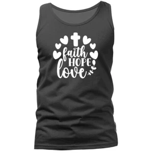 Camiseta sin mangas Faith Hope Love Christian Religious God Biblia Iglesia Jesucristo - Imagen 1 de 11