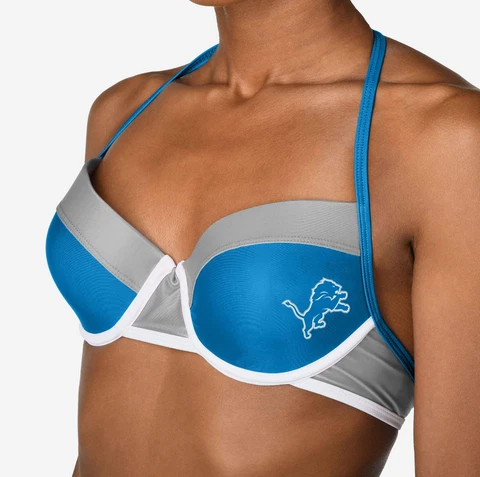 Forever Collectibles NFL Women's Detroit Lions Team Logo Swim Suit Bikini Top Cover