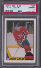CLAUDE LEMIEUX - 1987 O-Pee-Chee #227, PSA 10, Pop 59, (SET BREAK), ROOKIE