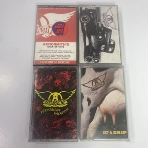 Aerosmith Cassette Tape Lot x4 Permanent Vacation Get A Grip Pump Greatest Hits - Picture 1 of 8