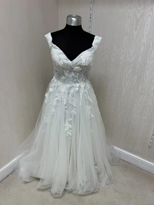 Muestra Vestido de Novia - Estilo Romance Allure R3603 - Talla 14 Excelente Estado Foto 1 de 4