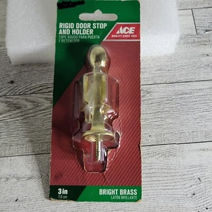 Ace Ridge Door Stop and Holder 3 inches Bright Brass - Picture 1 of 6