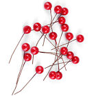 100pcs Artificial Red Holly Berry Christmas Ornaments For Festive Home Decor FER
