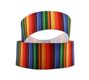 3 Yards Mexikanische Streifen Ripsband 1,5" Serape Band Kränze & Schleifen Kostenloser Versand - Bild 1 von 1