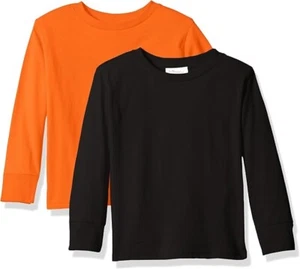 Clementine 2 Pack LS Boys Shirts, Black/Orange, 2T - Picture 1 of 1