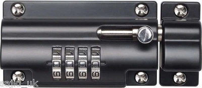 Sterling Combination Code Lock Sliding Door Bolt for Gates Doors Sheds - 110mm - Image 1 of 3