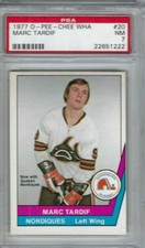 1977 OPC WHA hockey card #20 Marc Tardif, Quebec Nordiques graded PSA 7