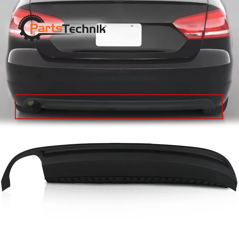 Fit Volkswagen Passat 2012-2015 Rear Lower Bumper Valance Deflector Textured Foto 1 de 4