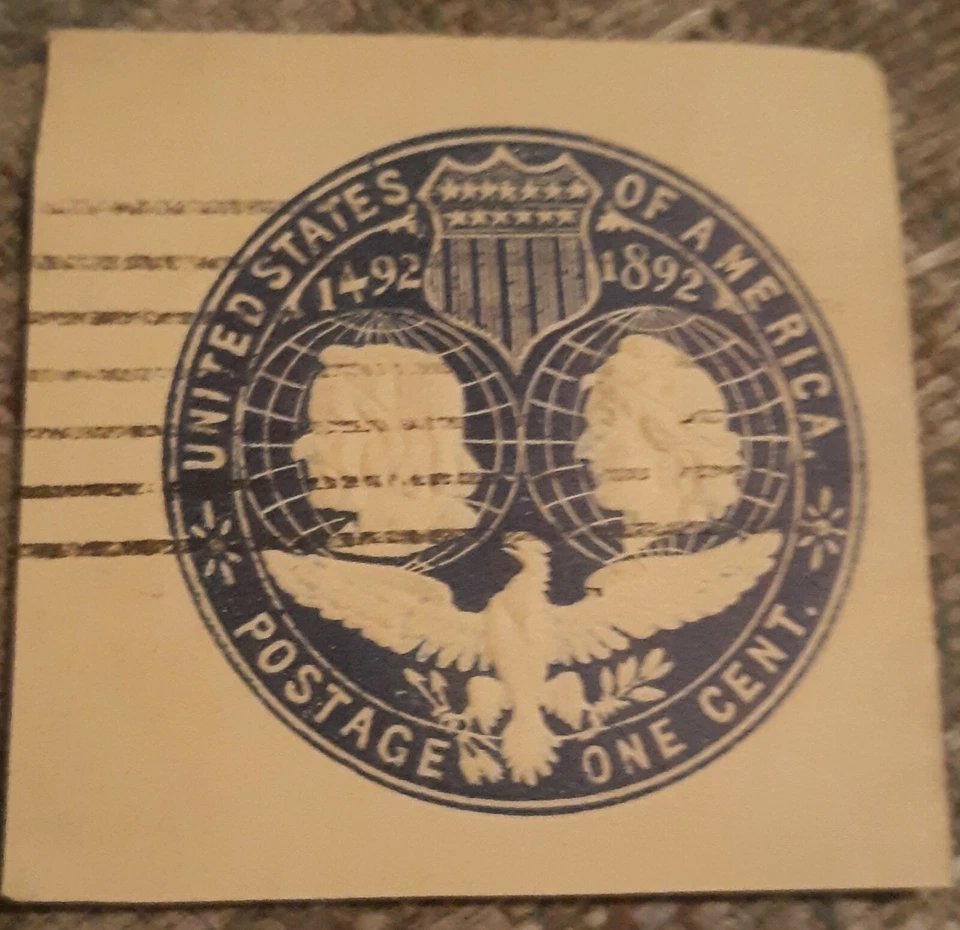 United states Postal Envelope Cut Squar Columbia U348 Used - Image 1 of 1