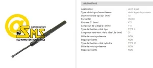 VERIN A GAZ STABILUS 6312LG 0350N 353/05 D 02 JUNGHEINRICH PIECES RECHANGE - Picture 1 of 2