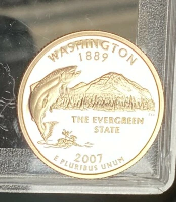 2007-S proof (clad) Washington quarter; DCAM from mint proof set - Image 1 of 4