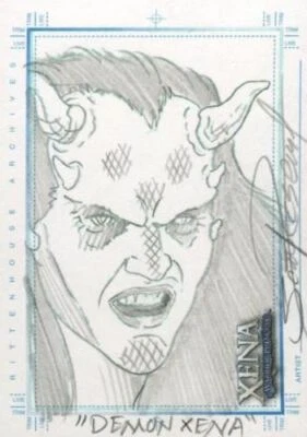 Xena Art & Images Sketch Card by Scott Rosema Demon Xena - Image 1 of 2