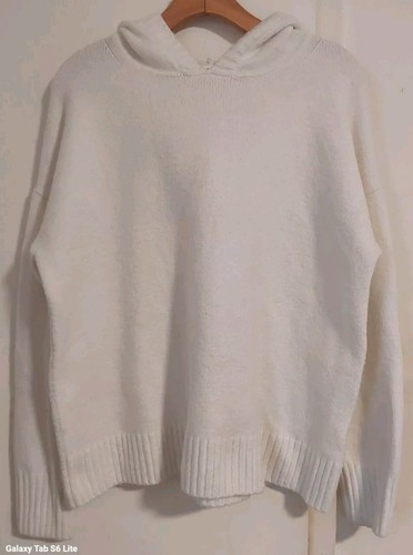 OFF WHITE Felpa con cappuccio girocollo manica lunga oversize Gap taglia Large colore bianco sporco avorio