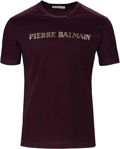 Pierre Balmain Men's Iconic Top Logo Shirt Gold Short Sleeve T-Shirt 52 XL - Picture 1 of 12
