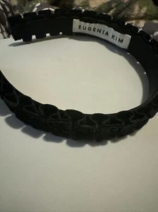 Eugenia Kim Rafaela Metallic Ruffled Headband Black New - Picture 1 of 2