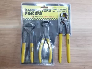 Vintage 3 Piece Set Carpenters Pincers "Workzone" Hand Tools - Picture 1 of 6