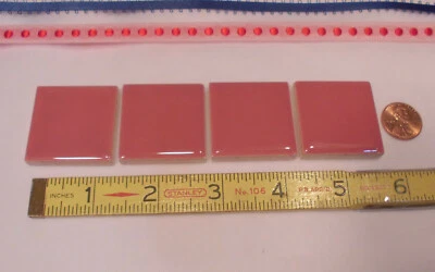 4 uds.  Rosa flamenco: azulejos de cerámica brillante 1-3/8" puntos de inserción... nuevo stock Foto 1 de 4