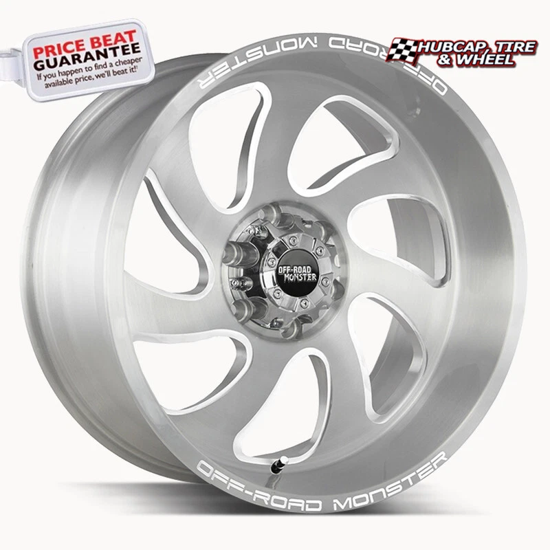 OFF ROAD MONSTER M07 BRUSHED FACE SILVER - 22X12 - BLANK BP, 0 Offset (1 Wheel) - Image 1 of 1
