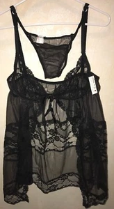 women size large NEW NWT size large SEXY SHEER 2 PC SLEEPWEAR TOP PANTIES SLEEP - Picture 1 of 2