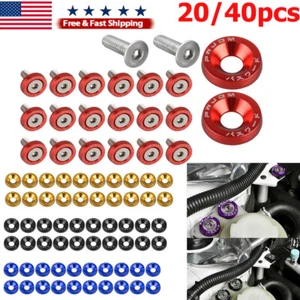 20/40PC JDM Billet Aluminum Fender Bumper Washer Bolt Engine Bay Dress Up Kit - Picture 1 of 17