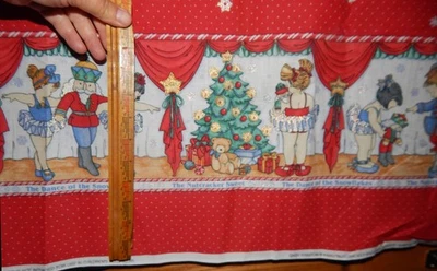 Daisy Kingdom Nutcracker Ballerina Border Christmas holiday fabric ballet red - Image 1 of 4