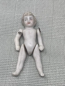 Carl Horn Antique Bisque German Doll Miniature Jointed Girl Blonde 2” - Picture 1 of 5