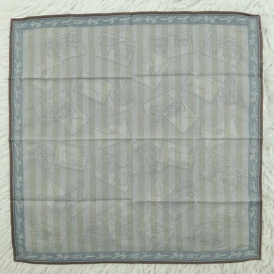 Mini Bufanda Cuadrada de Bolsillo Fendi Algodón Gris Jacquard Postal 17.5" X 17.5" Q680 Foto 1 de 4