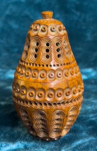 Antique Circa 1870 Carved Coquilla Nut Thread or Thimble Holder (Pomander) - Picture 1 of 6