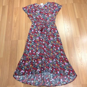 Knox Rose Medium 100% Rayon Button Flowy Midi Below Knee Dress Floral Red NEUWERTIG - Bild 1 von 11