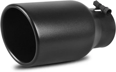 AUTOSAVER88 3" Inlet Black Exhaust Tip 3" Inlet 4.5" Outlet 9" Long Tail Tip - Image 1 of 4