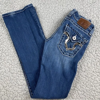 Big Star Remy Low Rise Boot Cut Jeans Womens 25L Blue Sequin Y2K - Image 1 of 4