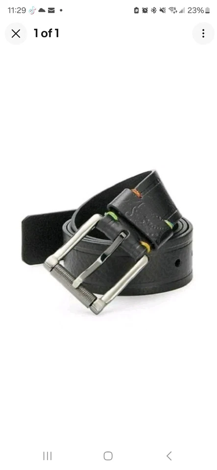 NUEVO Cinturón Robert Graham Grassini Paisley Loop Cuero Negro Precio de venta sugerido por el fabricante: $78.00 Talla 34 Foto 1 de 1