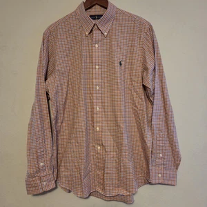Polo Ralph Lauren L Orange Plaid Flannel Shirt Long Sleeve 100% Cotton Soft - Picture 1 of 12