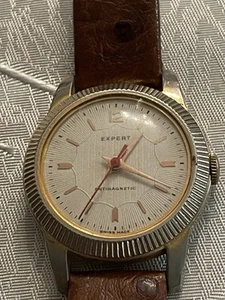 Vintage Rare Collectible EXPERT SWISS WATCH 33 mm Manual Wind Men’s Running - Picture 1 of 6