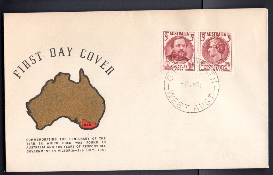 1951 Gold Discovery & Government Centenary GUTHRIE Unaddressed FDC - Image 1 of 1