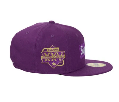 SUPREME CHAMPIONSHIP BOX LOGO PURPLE NEW ERA FITTED SZ 7 3/8 SS25 SEALED - Image 1 of 4