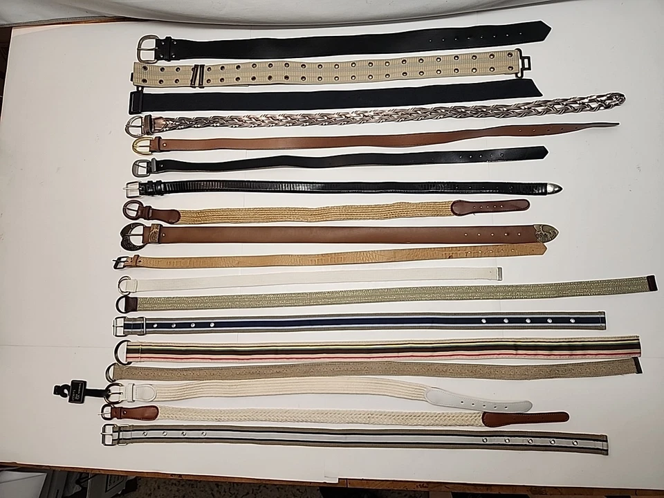 Lot of 18 Womans Vintage Contemporary Belts Unique From 30" To 39" Inches  - Image 1 of 4